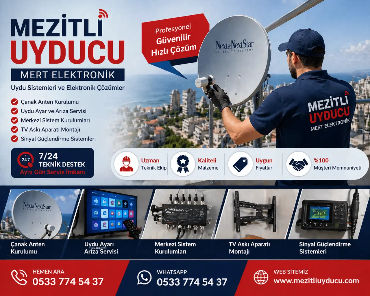 Mezitli Uyducu Mert Elektronik reklam afişi